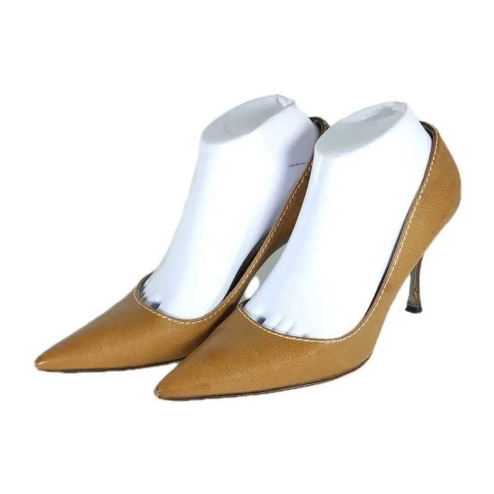 Dolce&Gabbana Women's US7,5 EU38 Brown Leather Pointed Toe Pumps Shoes